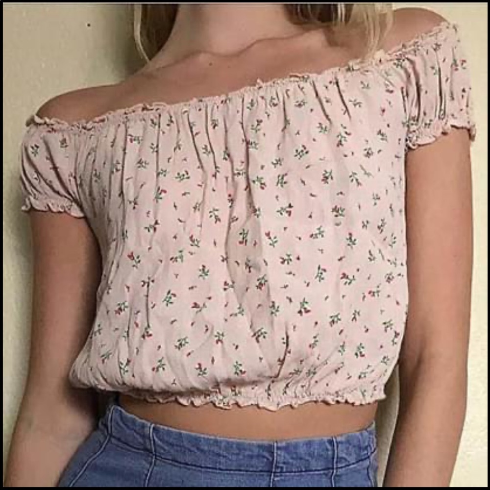 Brandy melville light pink offshoulder top